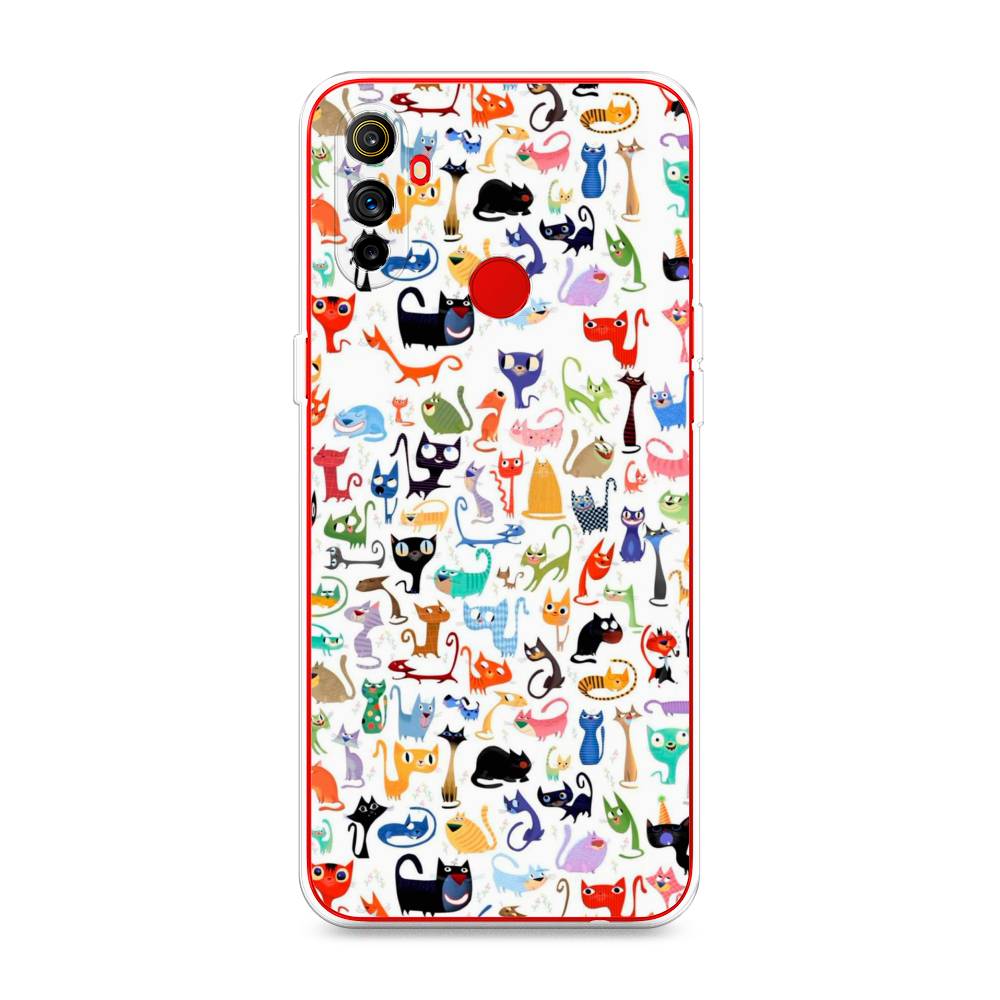 

Чехол на Realme C3 "Цветные коты", Разноцветный, 253050-1