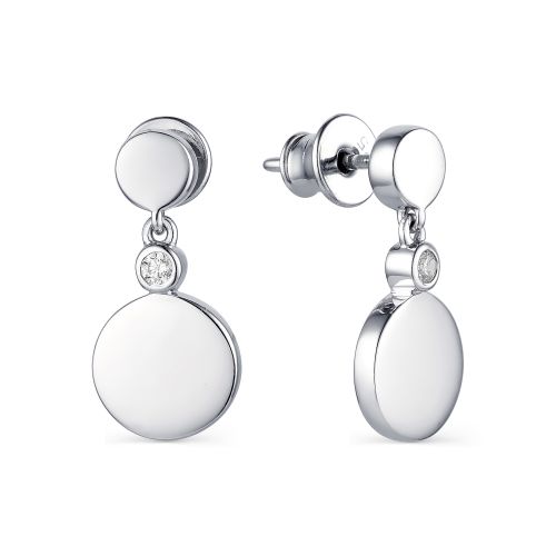

Серьги подвески из серебра с фианитом АЛЬКОР 02-1638/00КЦ-00, 02-1638/00КЦ-00
