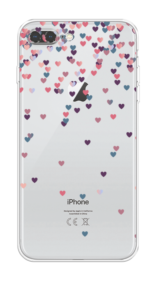 

Чехол на Apple iPhone 8 Plus/7 Plus "Посыпка сердечки", Розовый;фиолетовый, 10950-3