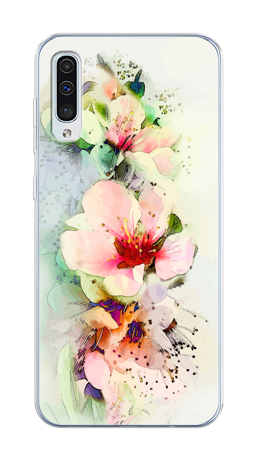 

Чехол на Samsung Galaxy A50/A30S "Нежные цветы", Зеленый;розовый, 27750-2