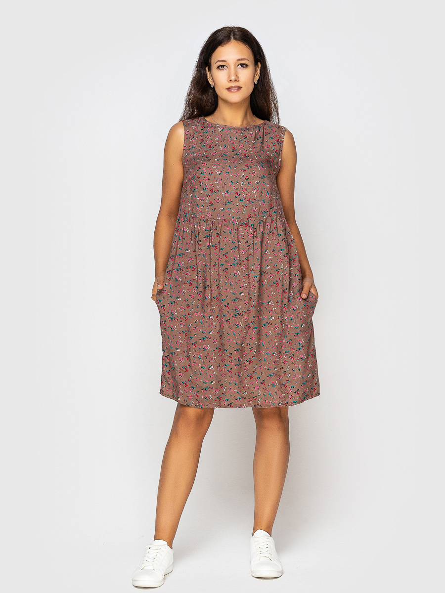 Платье женское AM One АМ-2232/14 коричневое 46 RU