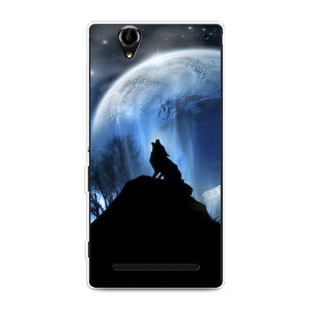 

Чехол на Sony Xperia T2 Ultra "Волк 2", Синий;черный;белый, 50950-1