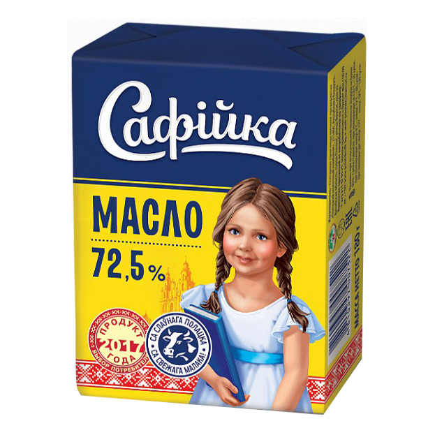 фото Сливочное масло сафiйка 72,5% 180 г