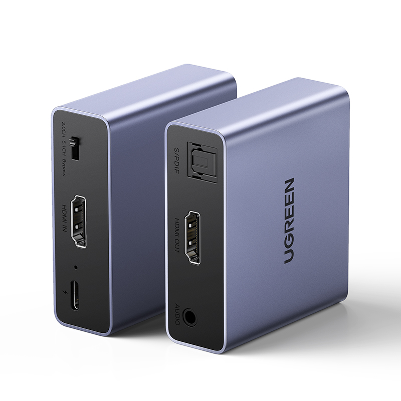 

Сплиттер uGreen HDMI - HDMI/SPDIF/3,5 jack вилка-розетка м (60649_), Серый, CM531 (60649) 4K@30Hz HDMI Audio Splitter with OPTICAL + 3.5mm Ports. Цвет: голубовато-серый