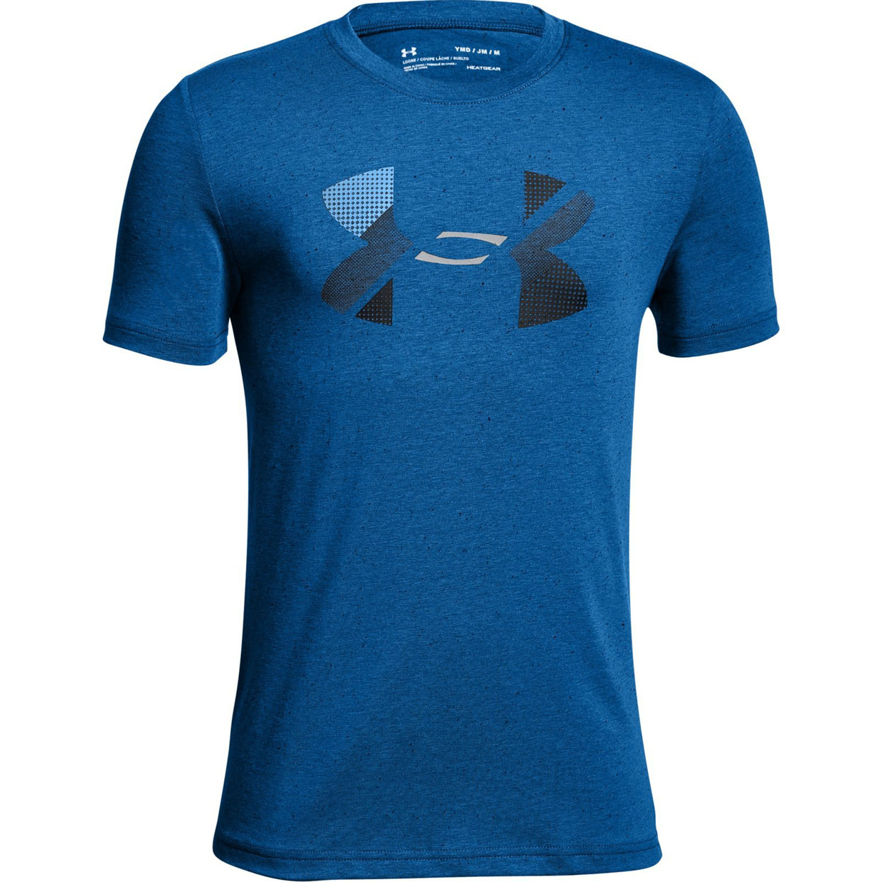 фото Футболка детская under armour big logo charged cotton ss tee цв.синий р.146