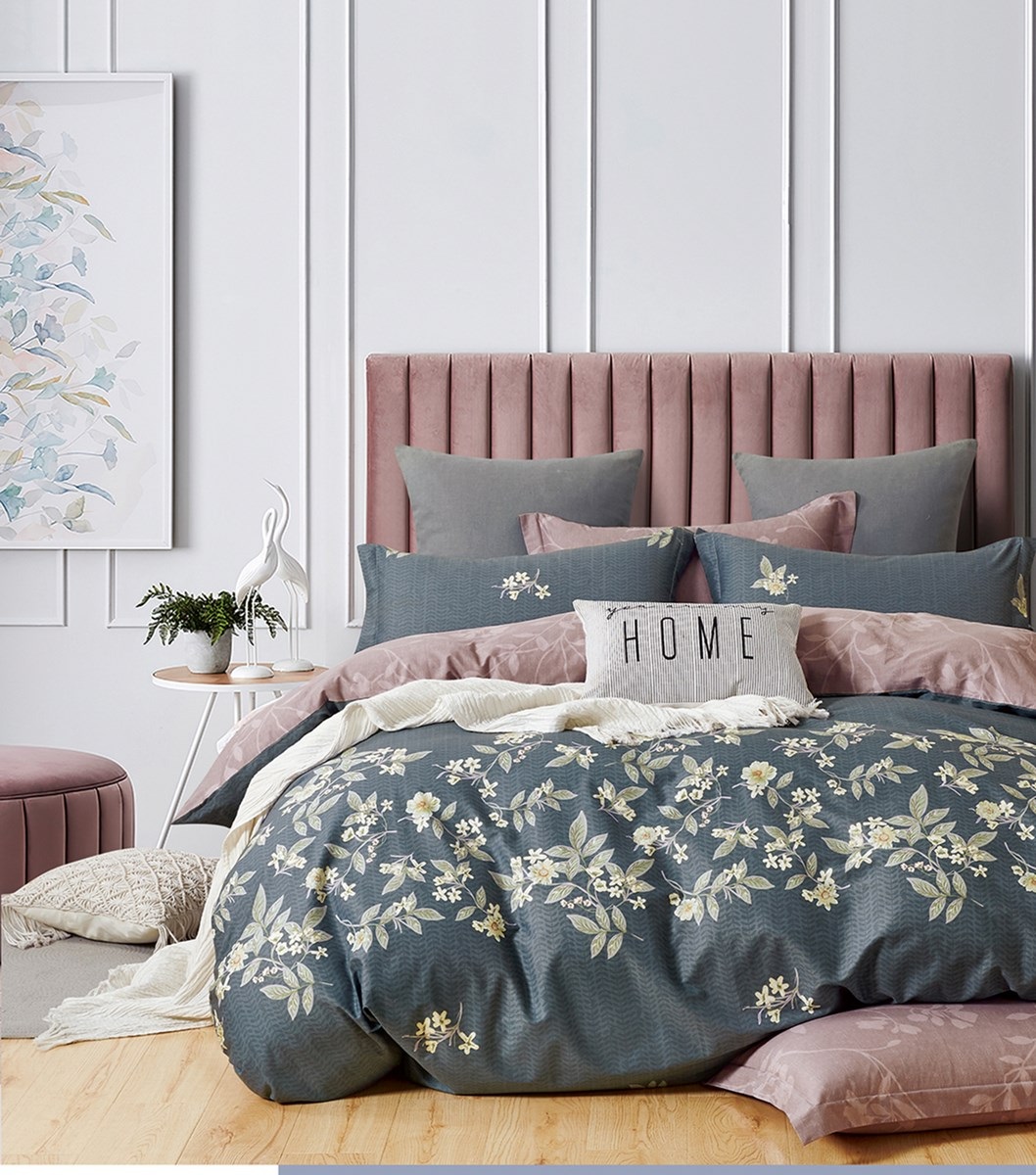 

Комплект постельного белья Guten Morgen Sweet home grey семейный сатин 70 x 70 серый