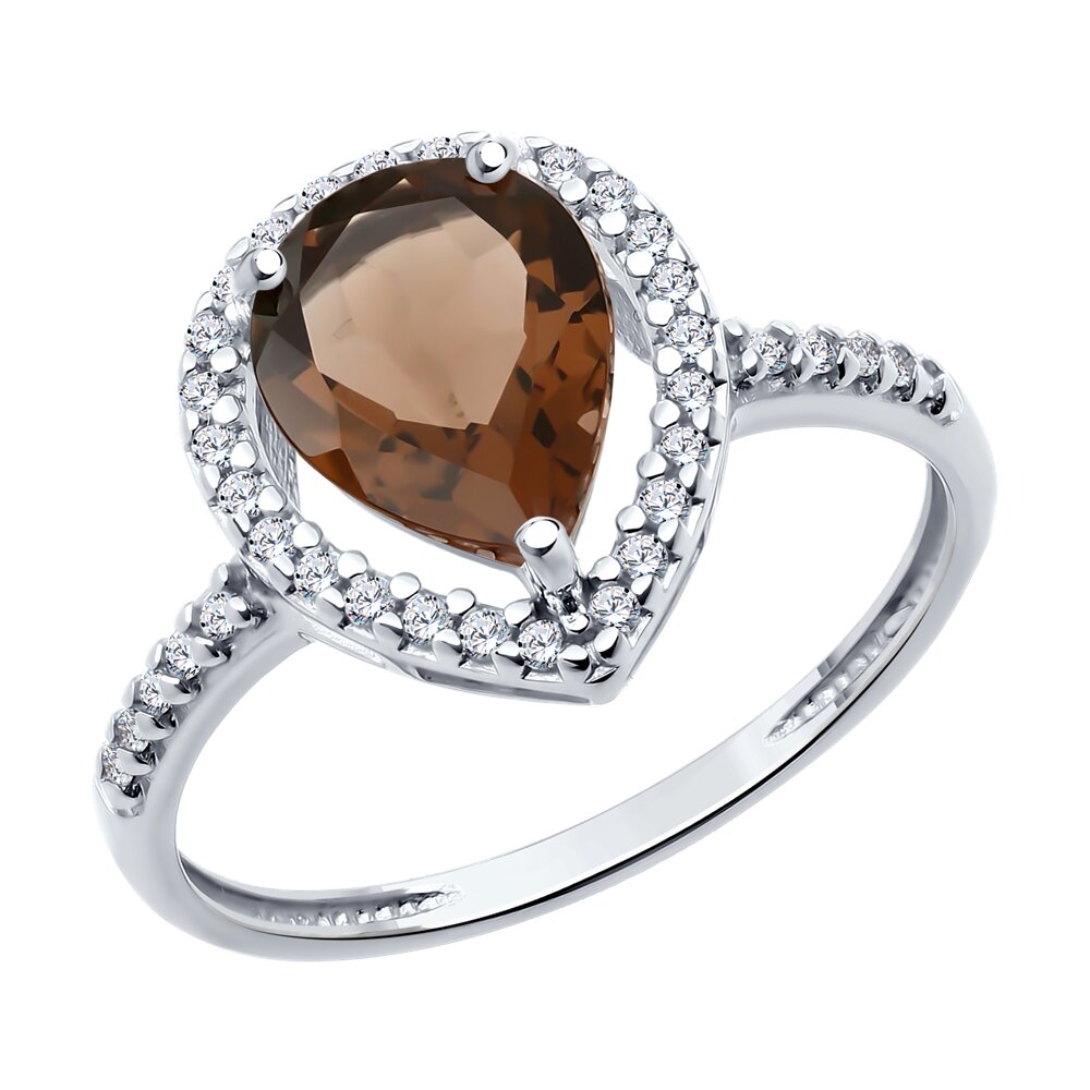 

Кольцо из серебра р. 18 Diamant 94-310-02047-2, фианит\раухтопаз, 94-310-02047-2