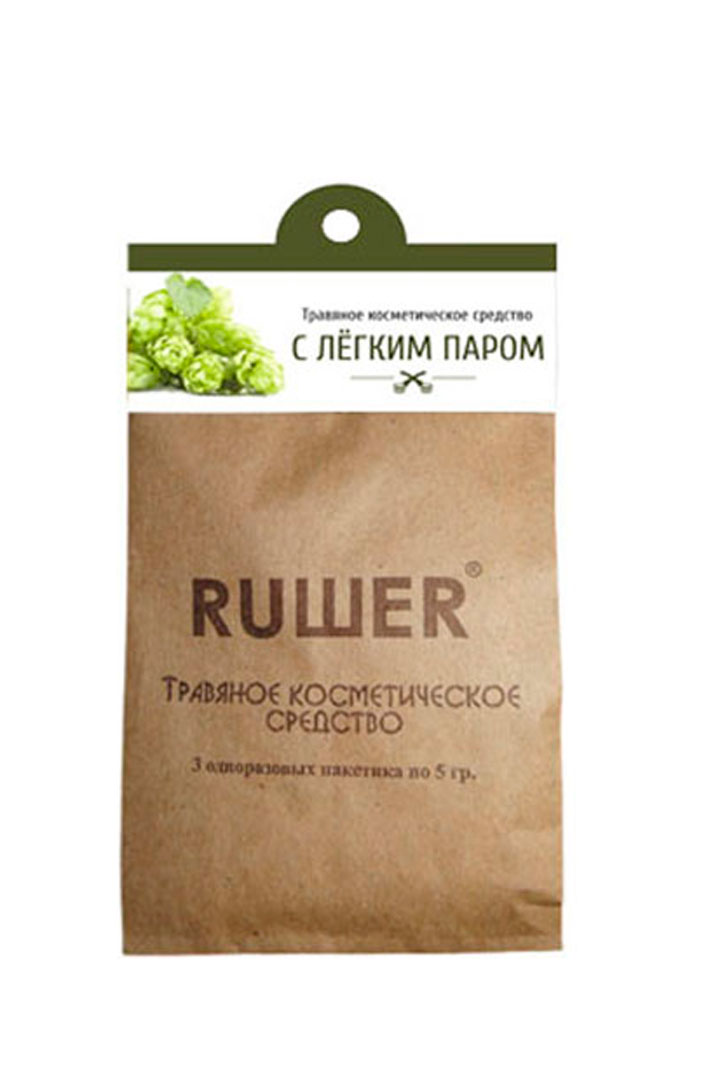 

RUШER Травяное косметическое средство для ванн "С легким паром" 3ф/пакета по 5г, 0208823513