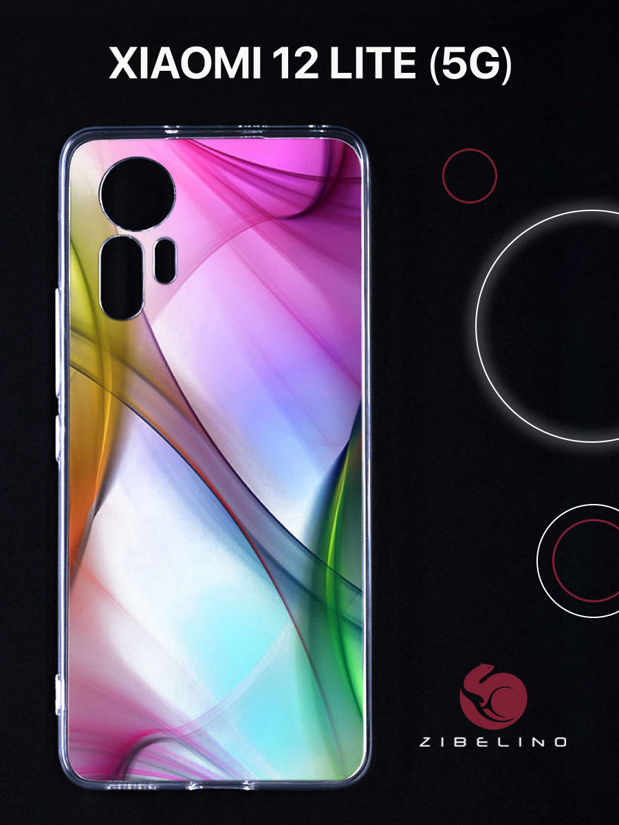 

Чехол для Xiaomi 12 lite прозрачный с рисунком, с защитой камеры, с принтом радуга в дыму, ZUTCP-XIA-12LIT