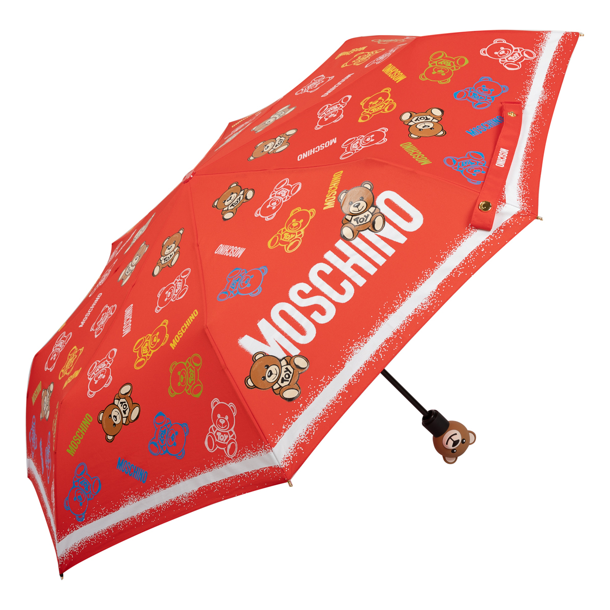 фото Зонт складной женский автоматический moschino 8033-occ toy spray, красный