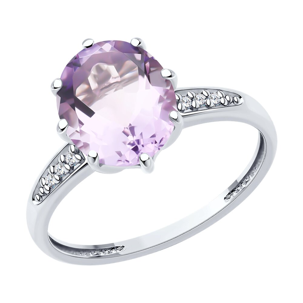 

Кольцо из серебра р. 16,5 Diamant 94-310-02054-3, фианит\аметист, 94-310-02054-3