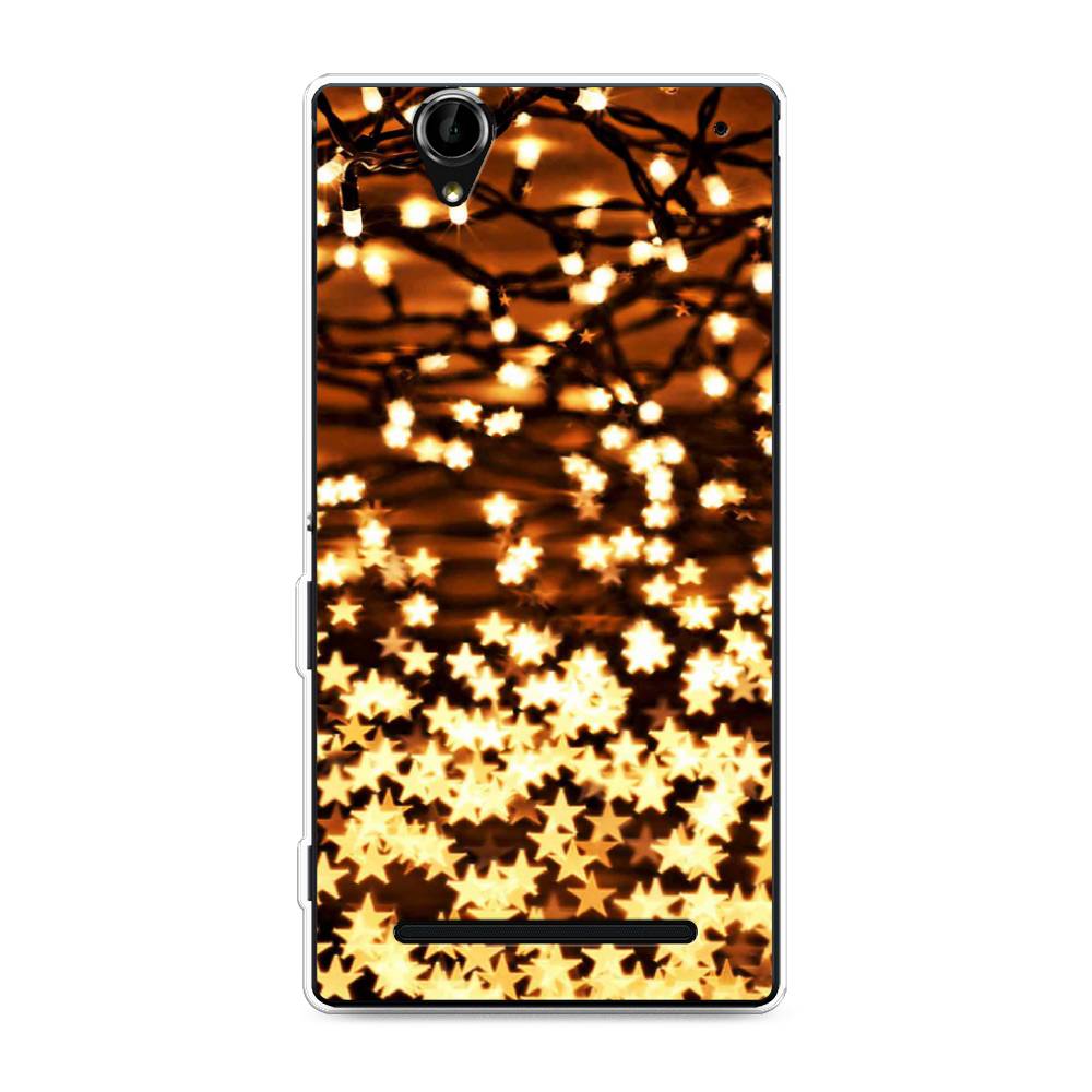 

Чехол на Sony Xperia T2 Ultra "Новогодняя гирлянда", Золотистый, 50950-5
