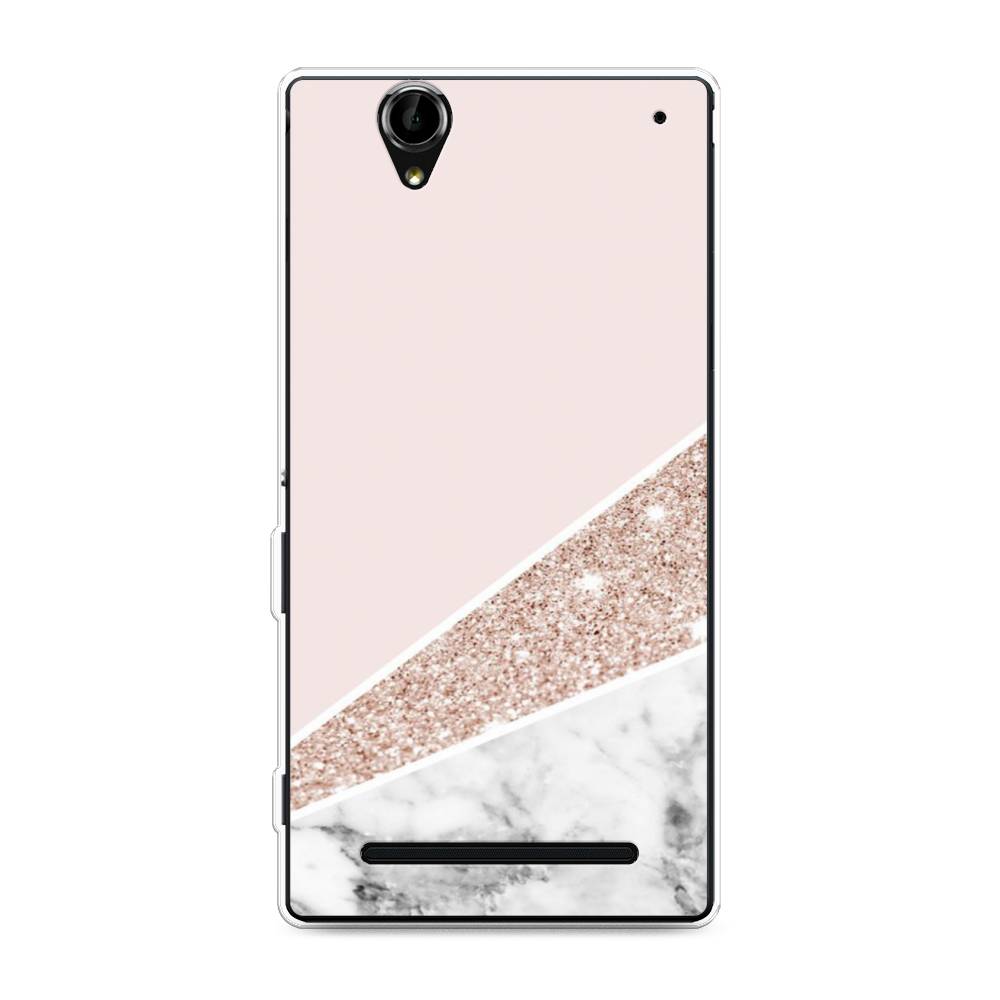 

Чехол на Sony Xperia T2 Ultra "Блестящий розовый мрамор", 50950-3