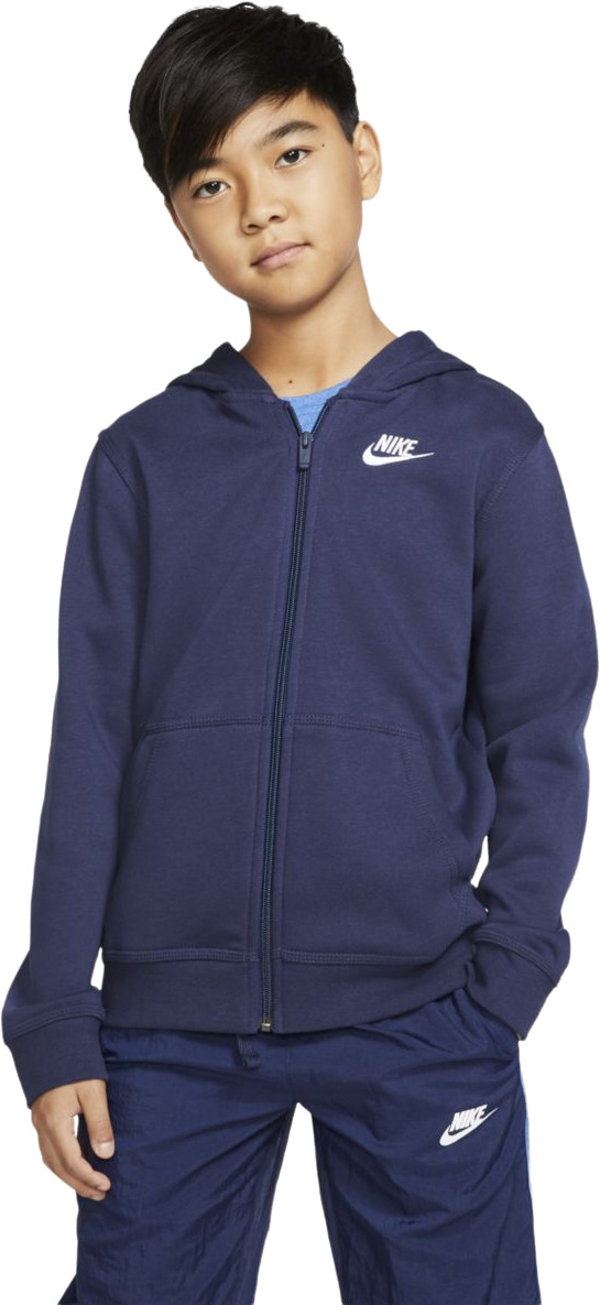 фото Толстовка детская nike sportswear full-zip hoodie цв.синий р.128