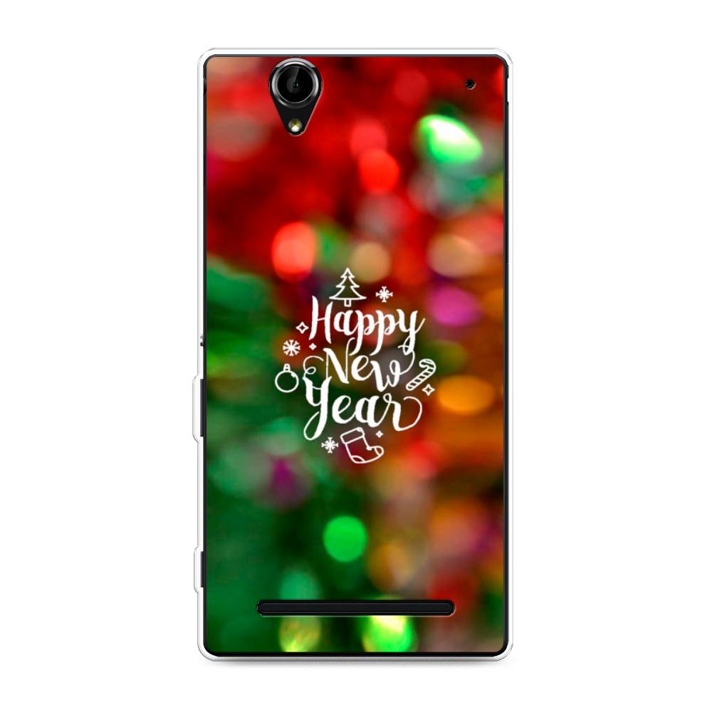 

Чехол на Sony Xperia T2 Ultra "Новый Год на елке", Зеленый;красный;желтый, 50950-5