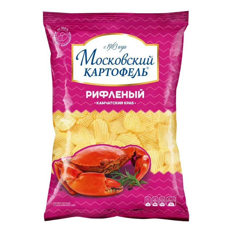 Чипсы картофельные Московский Картофель Камчатский краб 130 г