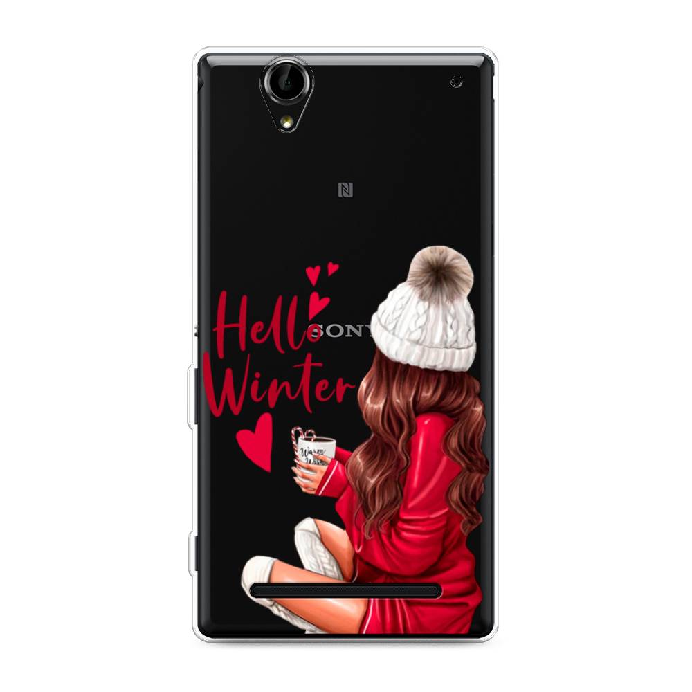 

Чехол на Sony Xperia T2 Ultra "Hello winter", Красный;белый;коричневый, 50950-5