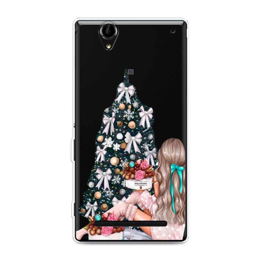 

Чехол на Sony Xperia T2 Ultra "New Year", Зеленый;бежевый;голубой, 50950-5