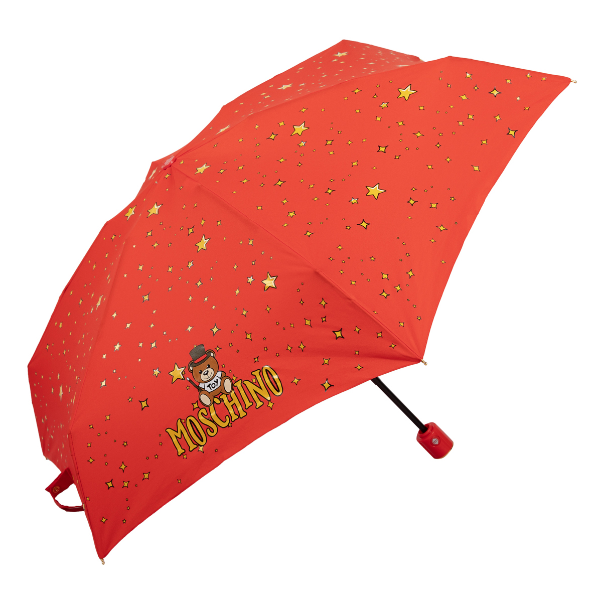 Зонт складной женский автоматический MOSCHINO 8323-compactC Toy Constellation, красный