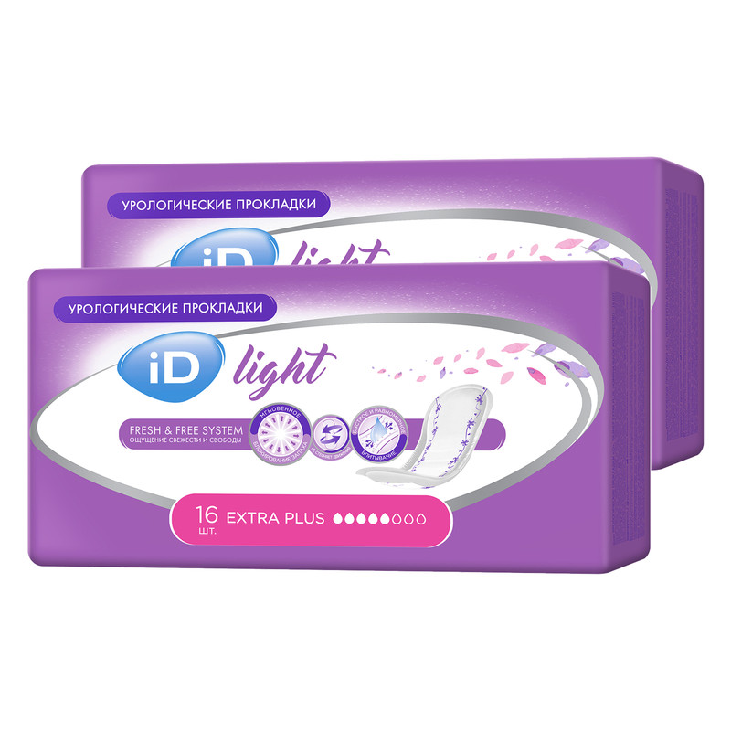 

Урологические прокладки iD Light Extra Plus 16 шт. x 2