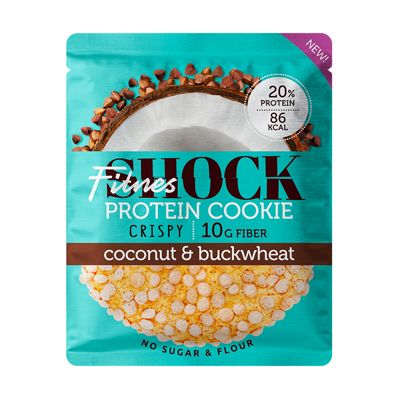 

FitnesSHOCK Protein Cookie CRISPY, 1 шт, вкус: кокос-гречка
