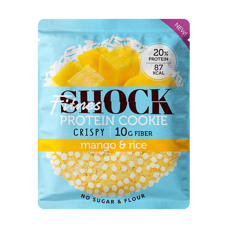 

FitnesSHOCK Protein Cookie CRISPY, 1 шт, вкус: манго-рис