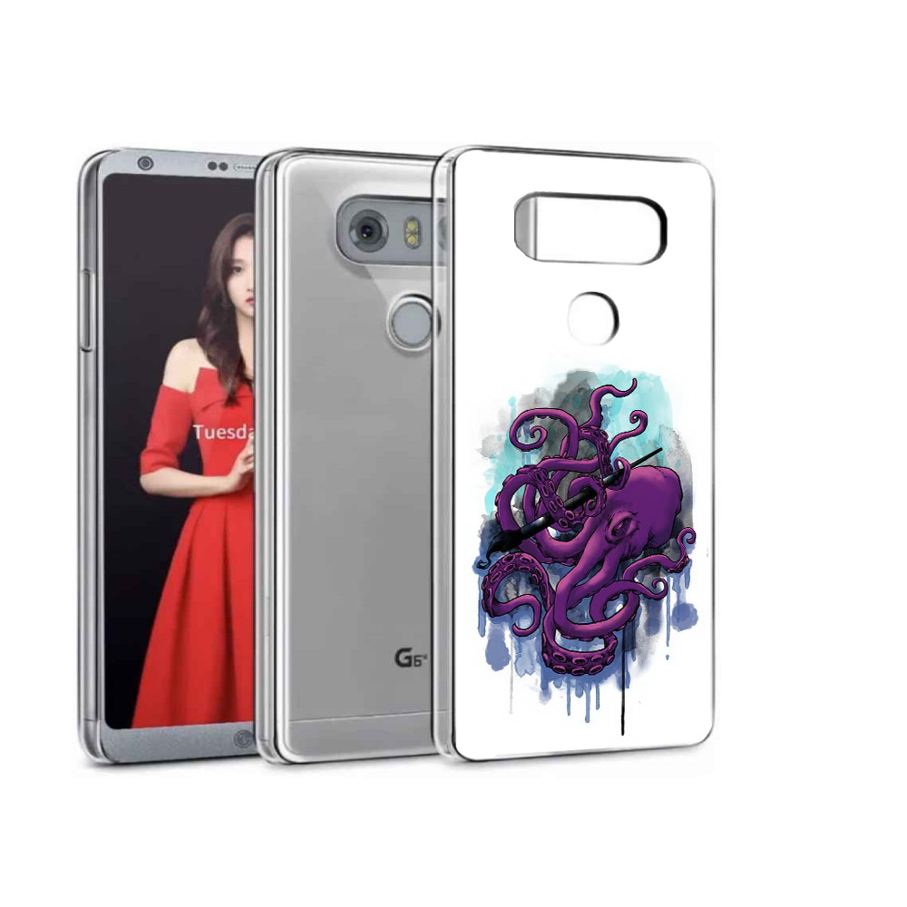 

Чехол MyPads Tocco для LG G5 фиолетовый осьминог, Прозрачный, Tocco