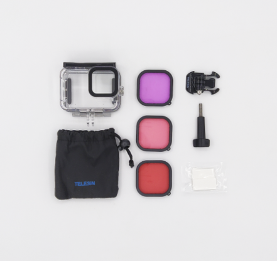 Аквабокс и фильтры Telesin GoPro Hero 9 (Magenta, Purple, Red), GP-WTP-904