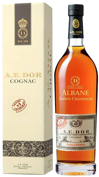 

Коньяк A.E. Dor Albane Grande Champagne, в подарочной упаковке