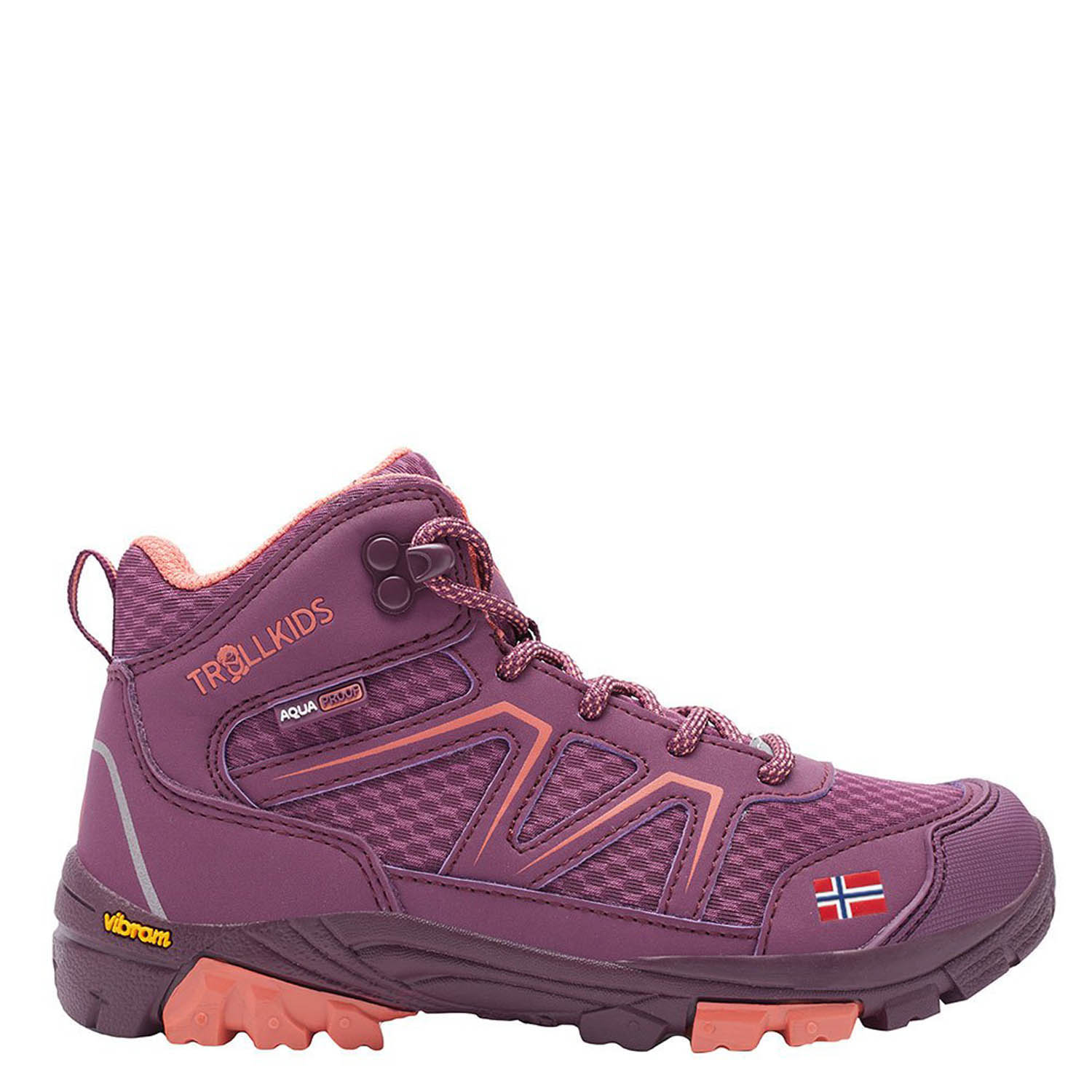 

Ботинки Trollkids Kids Skarvan Hiker Mid Mulberry-Peach 33, Розовый, 474-224