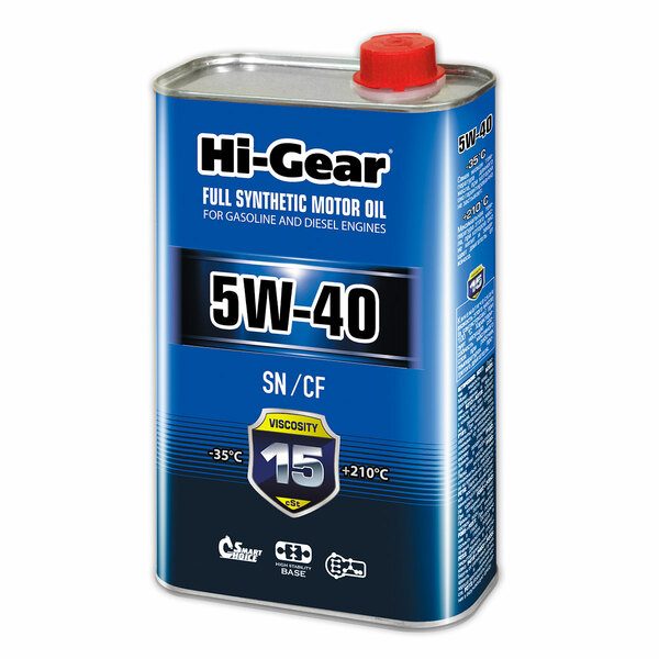 

Моторное масло Hi-Gear синтетическое 5W40 API SL/CF ACEA A3/B4 1л