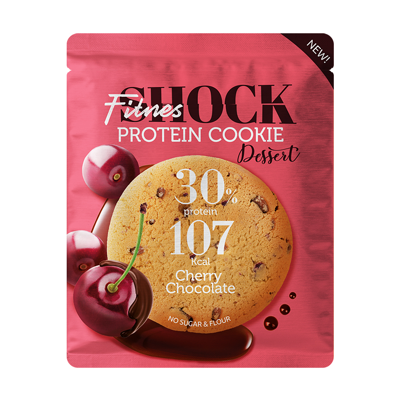 

FitnesSHOCK Protein Cookie Dessert, 1 шт, вкус: вишня-шоколад