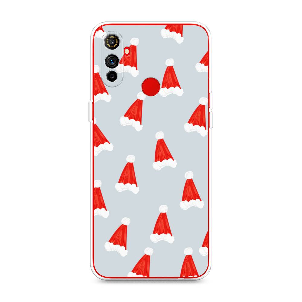 

Чехол на Realme C3 "Новогодние шапочки", Белый;красный;серый, 253050-5