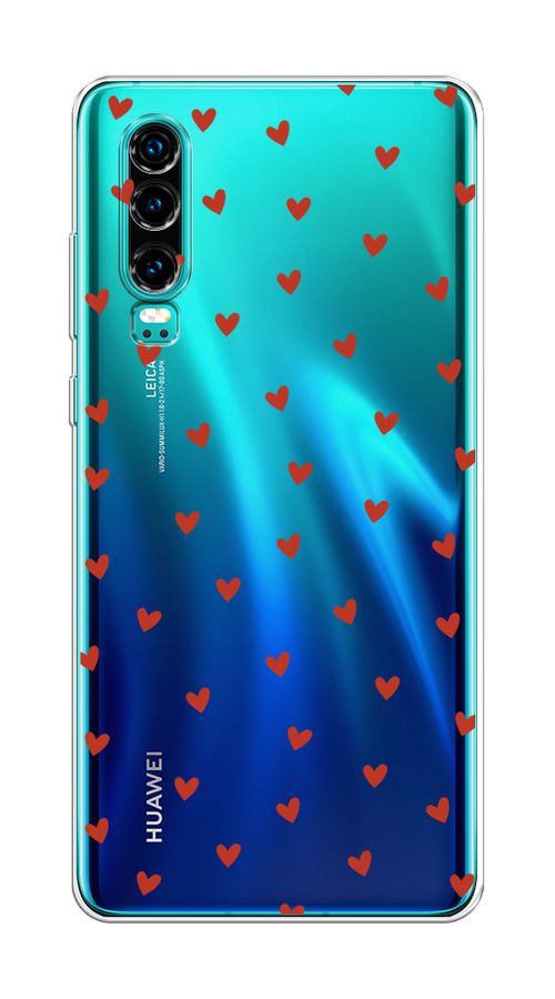 

Чехол на Huawei P30 "Red hearts", Красный;прозрачный, 68550-1