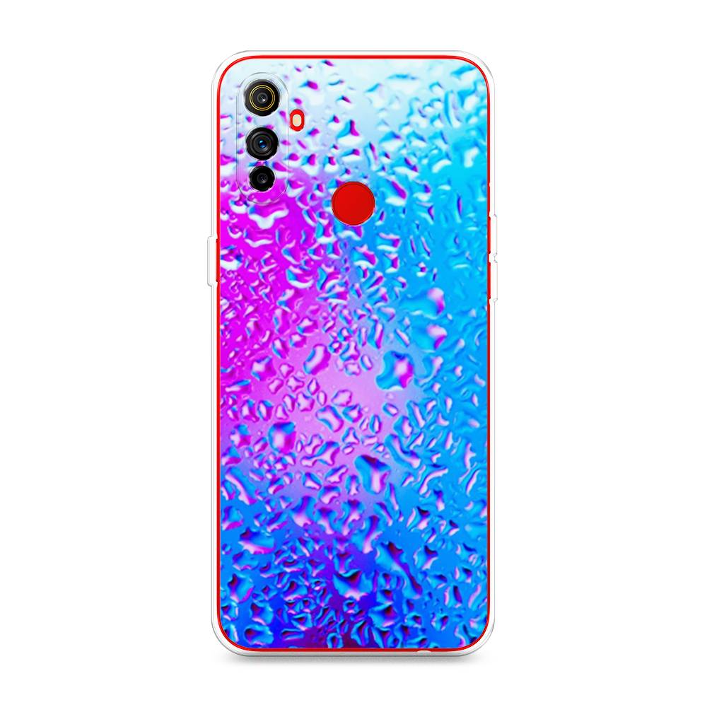 

Чехол на Realme C3 "Капли на стекле", Голубой;розовый, 253050-3