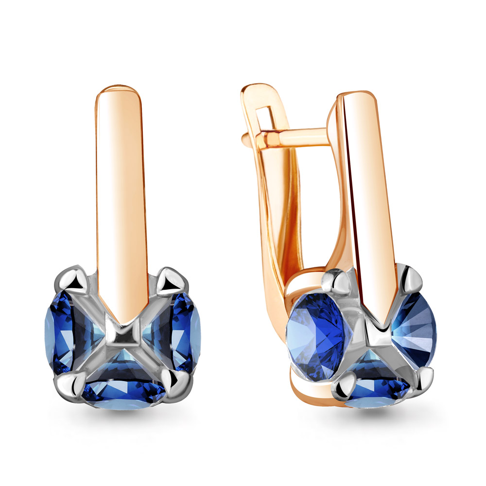 

Серьги из серебра с сапфиром искусственным Aquamarine 48122Б_925_з, 48122Б_925_з