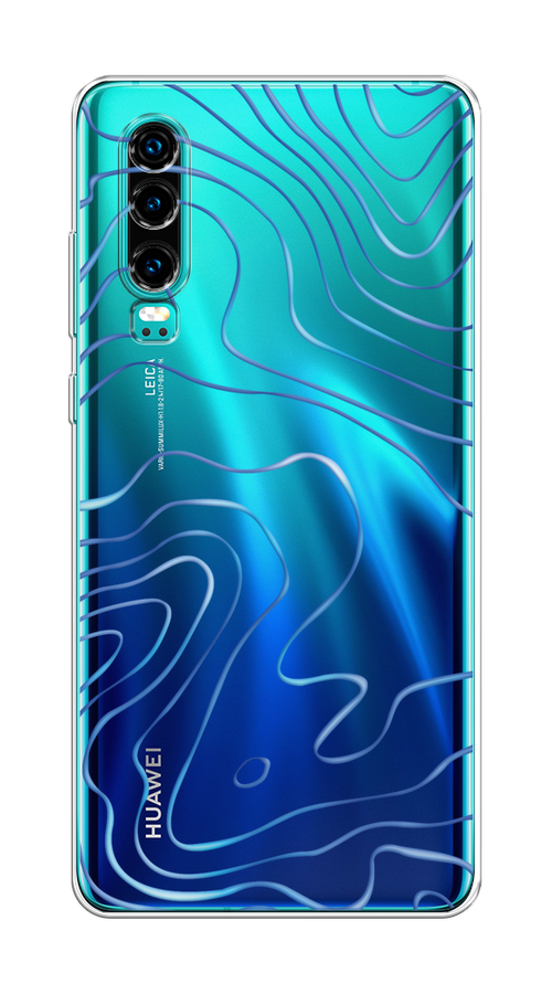 

Чехол на Huawei P30 "Blue lines", Прозрачный;синий, 68550-1