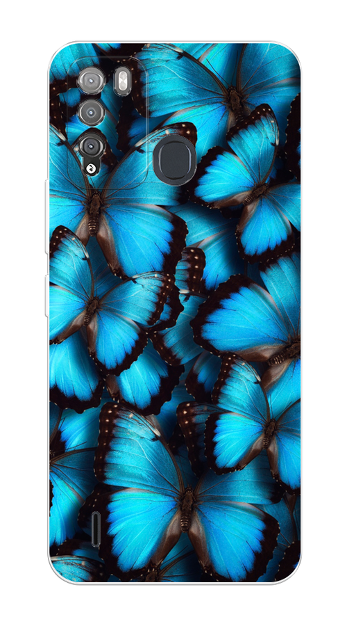 

Чехол на Itel Vision 1 Pro "Тропическая бабочка 2", Голубой;черный, 3200350-1