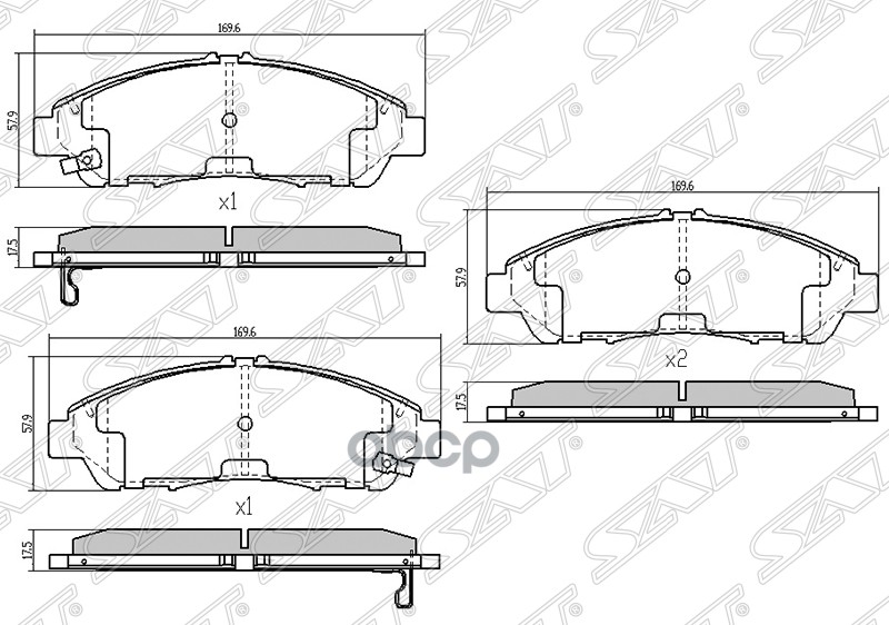 

Колодки Тормозные Перед Acura Mdx 06-/ Honda Pilot 11- Sat арт. ST45022SZAA00