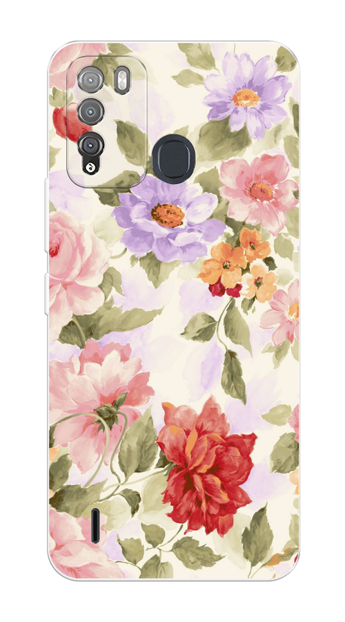 

Чехол на Itel Vision 1 Pro "Акварельные пионы", Розовый;бежевый, 3200350-1