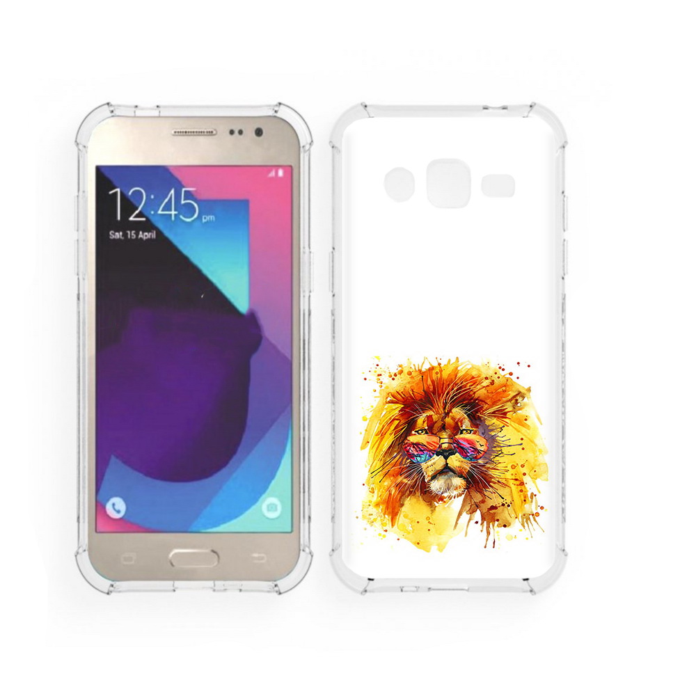 

Чехол MyPads Tocco для Samsung Galaxy J2 лев в очках (PT226924.572.436), Прозрачный, Tocco