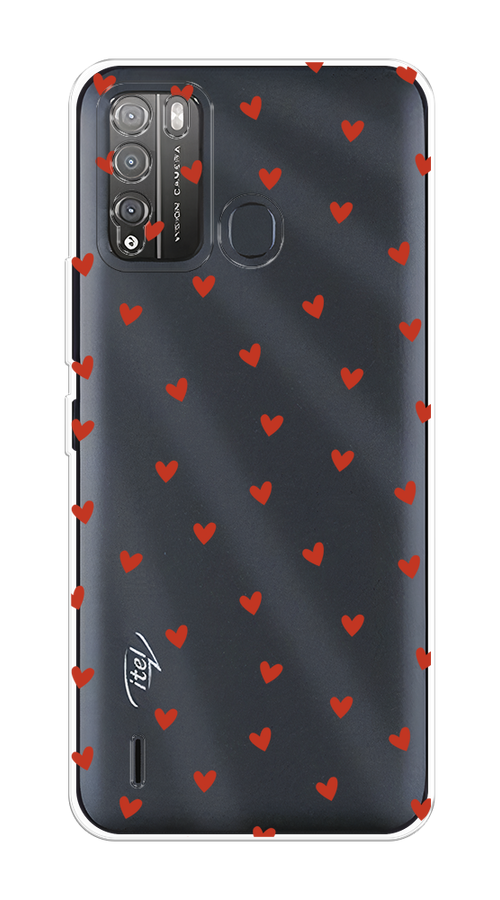 

Чехол на Itel Vision 1 Pro "Red hearts", Красный;прозрачный, 3200350-1