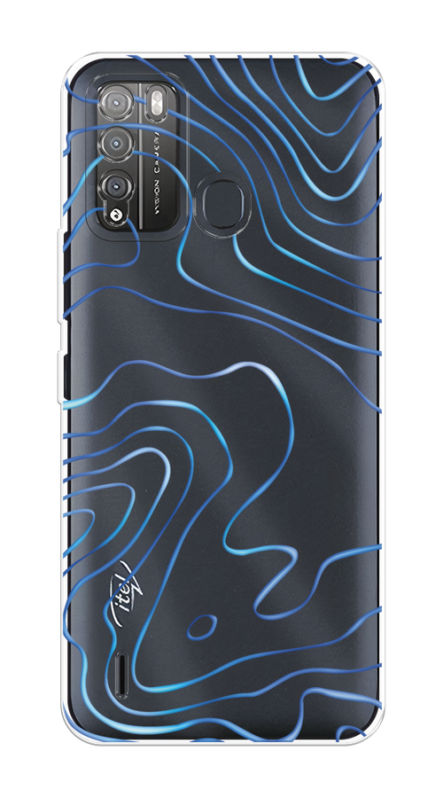 

Чехол на Itel Vision 1 Pro "Blue lines", Прозрачный;синий, 3200350-1