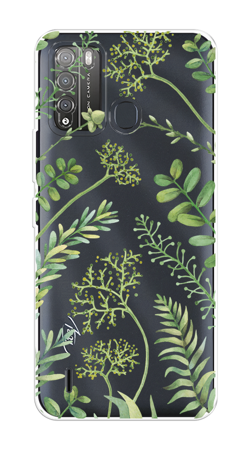 

Чехол на Itel Vision 1 Pro "Green Leaves", Зеленый;прозрачный, 3200350-1