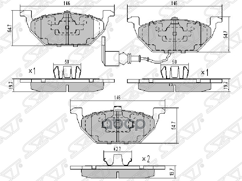 

Колодки Тормозные Перед Vw Polo 10- Audi A1 11- Skoda Fabia 07- Sat арт. STJZW698151