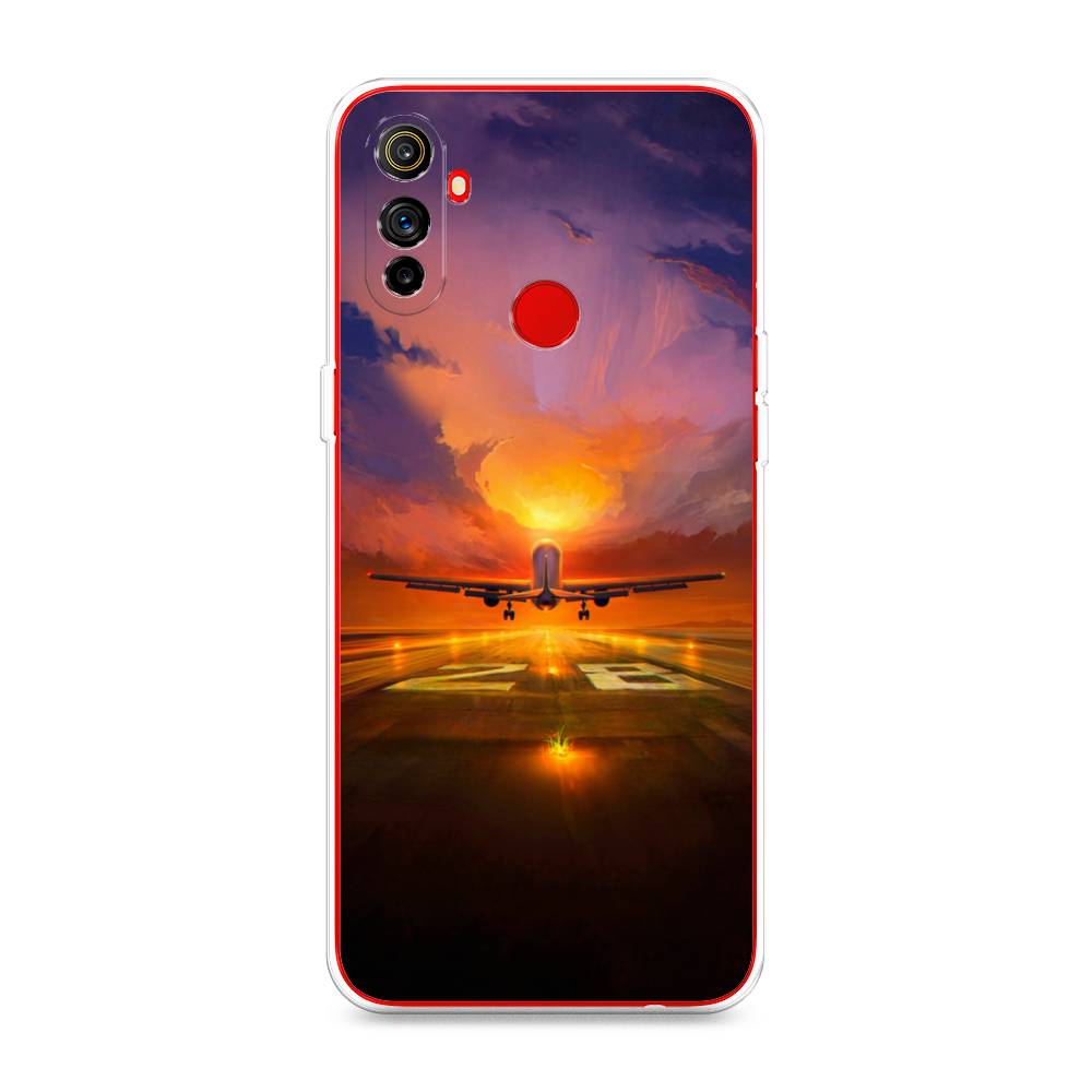 

Чехол на Realme C3 "Самолет на посадке", Оранжевый;синий, 253050-6
