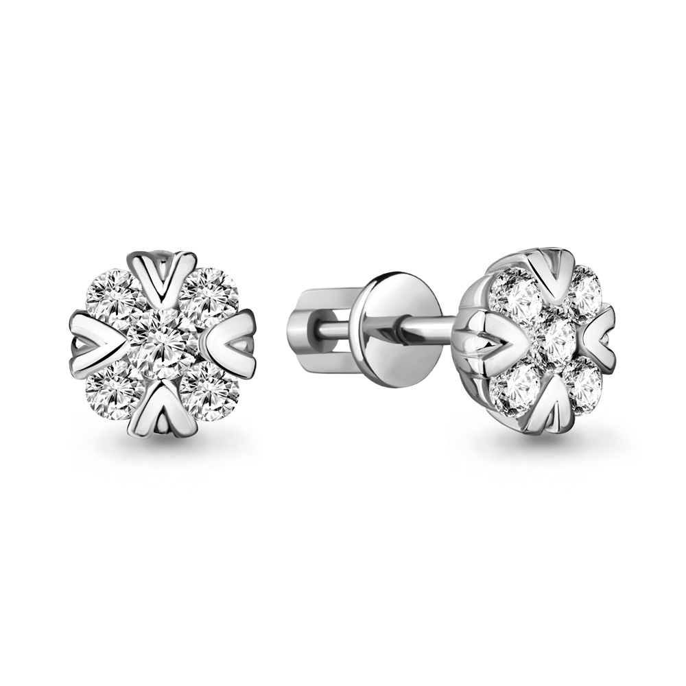 

Серьги-пусеты из серебра с фианитом Aquamarine 48125А_925_р, 48125А_925_р