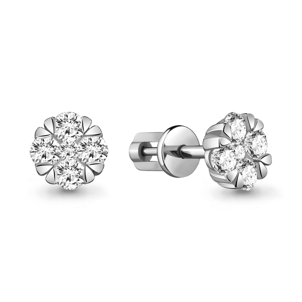 

Серьги-пусеты из серебра с фианитом Aquamarine 48126А_925_р, 48126А_925_р
