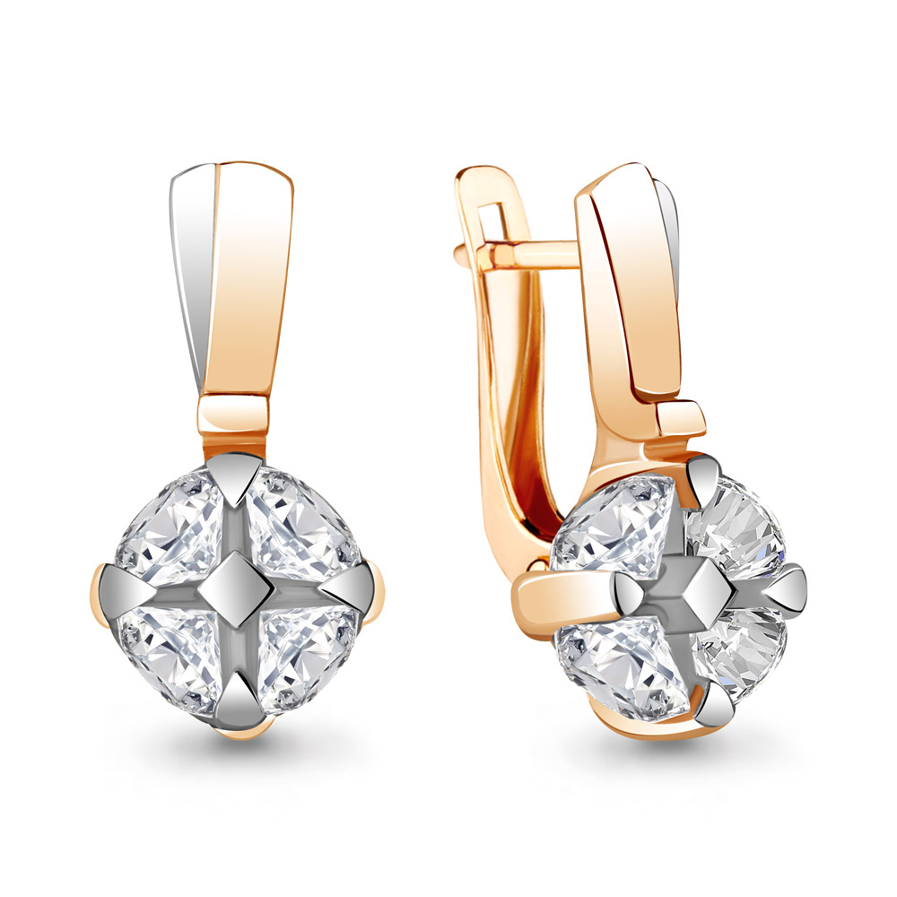 

Серьги из серебра с фианитом Aquamarine 48127А_925_з, 48127А_925_з