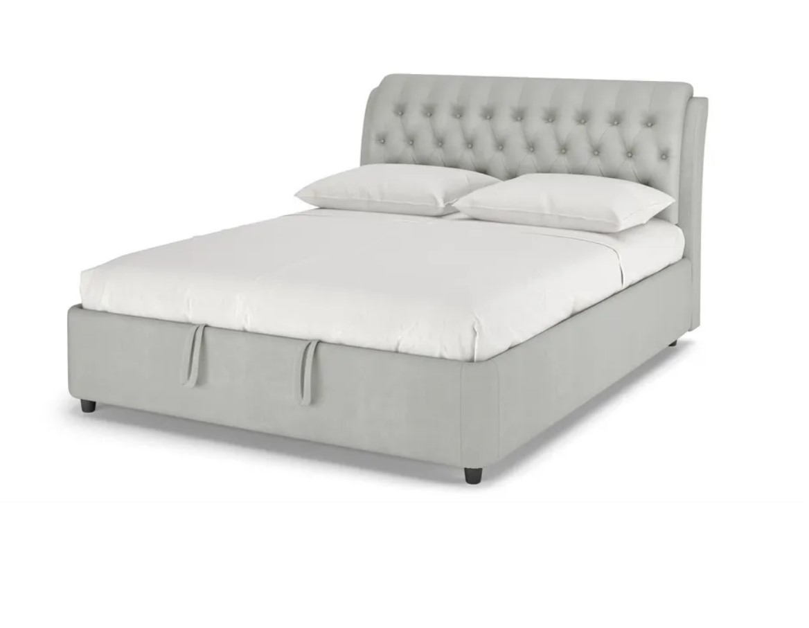 

Кровать двуспальная Ellen 3 с ПМ, 160х200, Велюр Teddy 023 Серый, Ellen 3